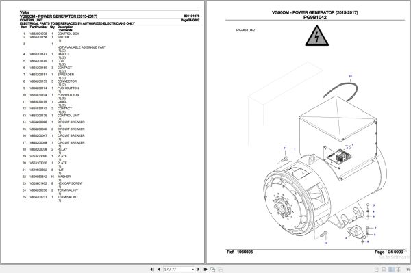 Valtra Power Generator VG90OM Parts Catalog 891191978 2015 2017 3