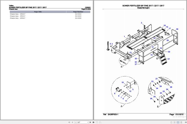 Valtra Sower Fertilizer BP Fine 2017 2217 2617 Parts Catalog C200001 1