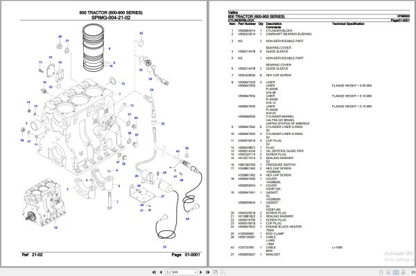 Valtra Tractor 600 900 Series 600 Parts Catalog VF69600 2