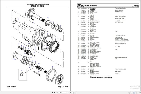 Valtra Tractor 600 900 Series 700L Parts Catalog VF69700L 3
