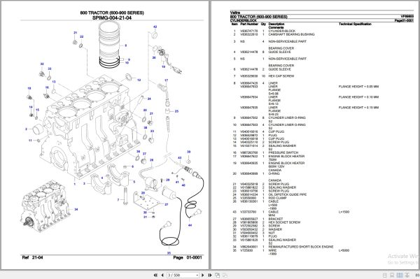Valtra Tractor 600 900 Series 800 Parts Catalog VF69800 2