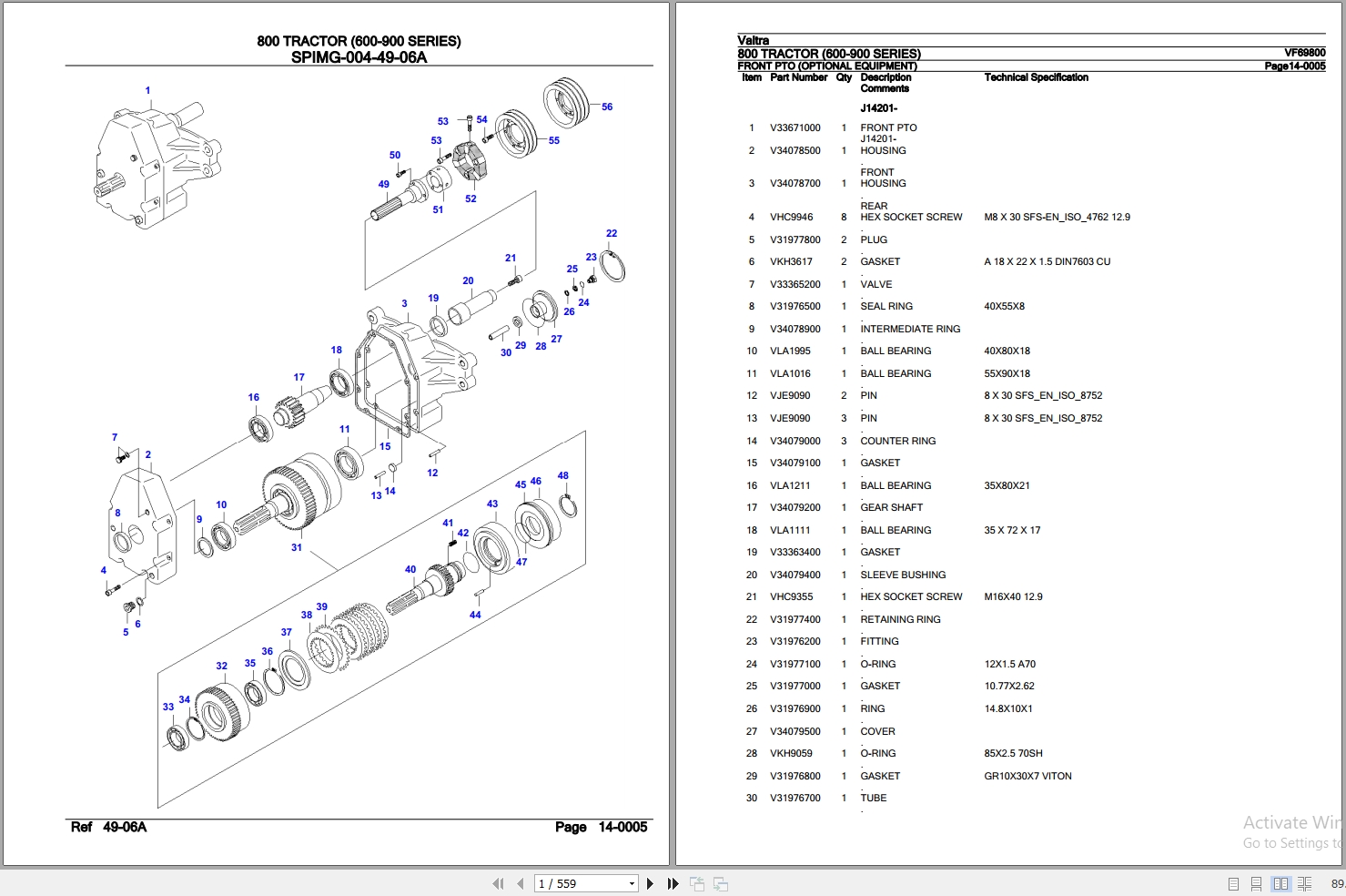 Valtra Tractor 600 900 Series 800 Parts Catalog VF69800E 1
