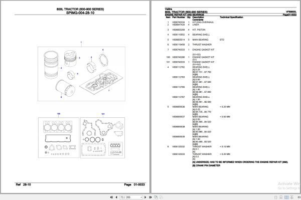 Valtra Tractor 600 900 Series 800L Parts Catalog VF69800L 3