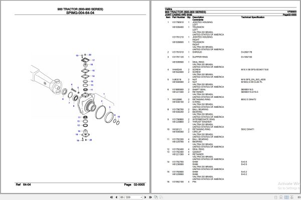 Valtra Tractor 600 900 Series 900 Parts Catalog VF69900 3