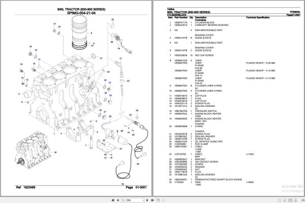 Valtra Tractor 600 900 Series 900L Parts Catalog VF69900L 2