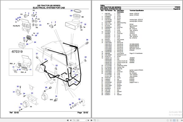 Valtra Tractor 65 Series 205 Parts Catalog VF65205 3