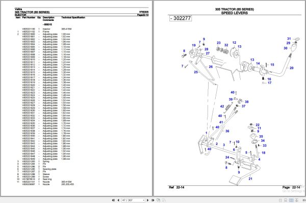 Valtra Tractor 65 Series 305 Parts Catalog VF65305 2