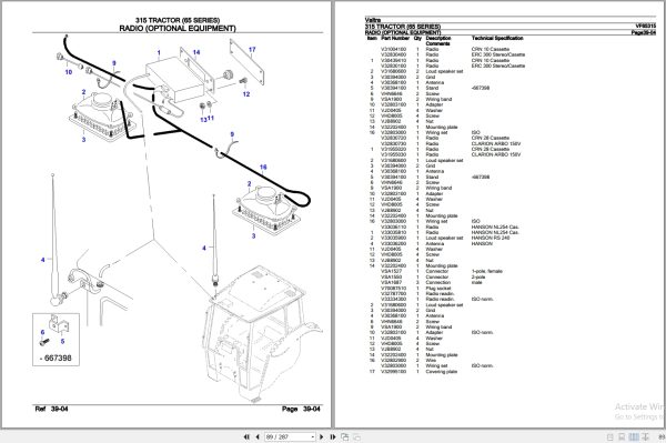 Valtra Tractor 65 Series 315 Parts Catalog VF65315 3