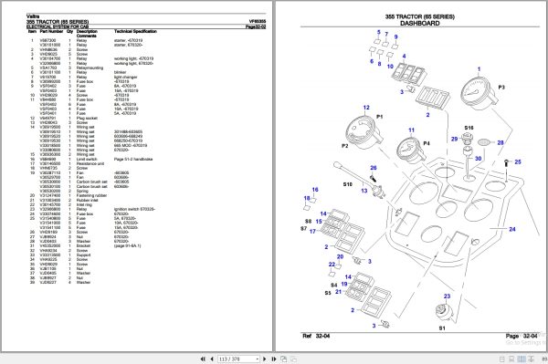 Valtra Tractor 65 Series 355 Parts Catalog VF65355 3