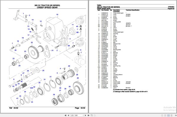 Valtra Tractor 65 Series 365 OC Parts Catalog VF65365C 3