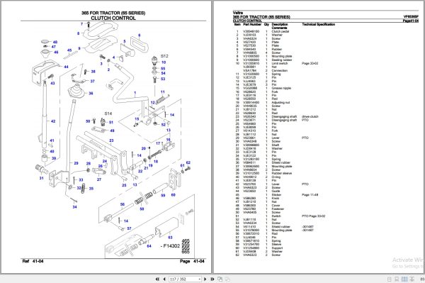 Valtra Tractor 65 Series 365 Parts Catalog VF65365F 3