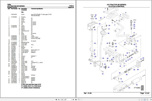 Valtra Tractor 65 Series 415 Parts Catalog VF65415 3