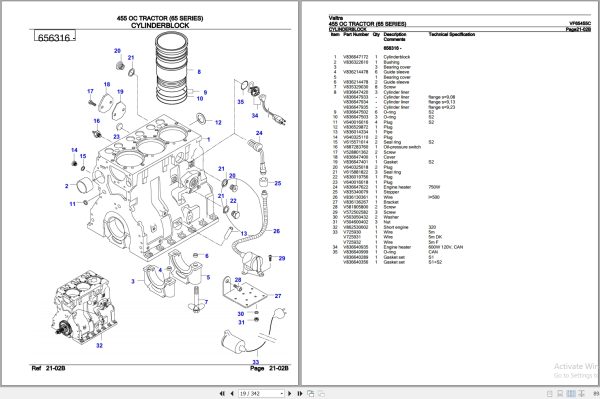 Valtra Tractor 65 Series 455 OC Parts Catalog VF65455C 3