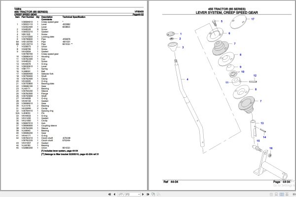 Valtra Tractor 65 Series 455 Parts Catalog VF65455 3
