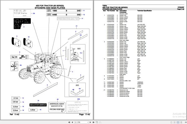 Valtra Tractor 65 Series 455 Parts Catalog VF65455F 2