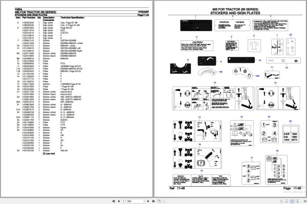 Valtra Tractor 65 Series 465 Parts Catalog VF65465F 2