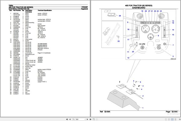 Valtra Tractor 65 Series 465 Parts Catalog VF65465F 3