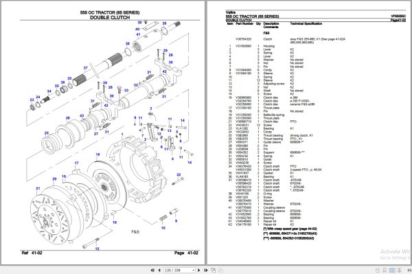 Valtra Tractor 65 Series 555 OC Parts Catalog VF65555C 3