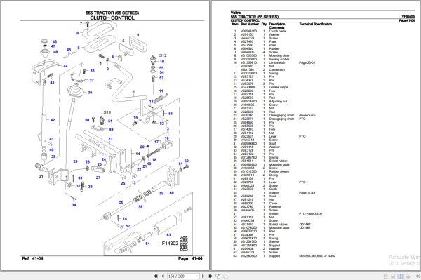 Valtra Tractor 65 Series 555 Parts Catalog VF65555 3