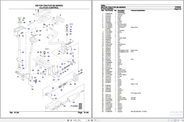 Valtra Tractor 65 Series 555 Parts Catalog VF65555F 3