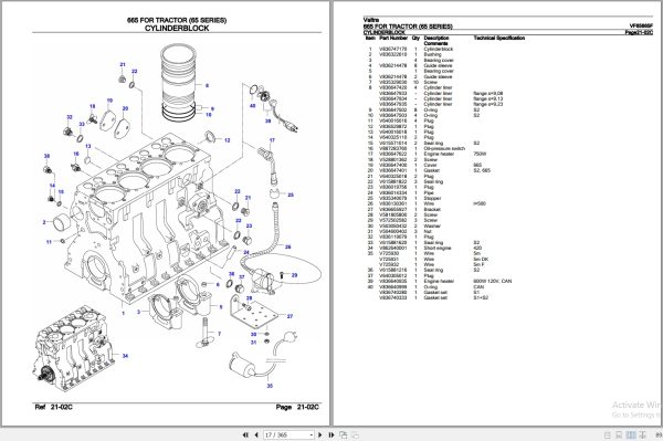 Valtra Tractor 65 Series 665 Parts Catalog VF65665F 3
