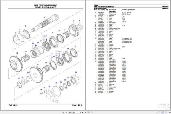 Valtra Tractor 65 Series 665S Parts Catalog VF65665S 3