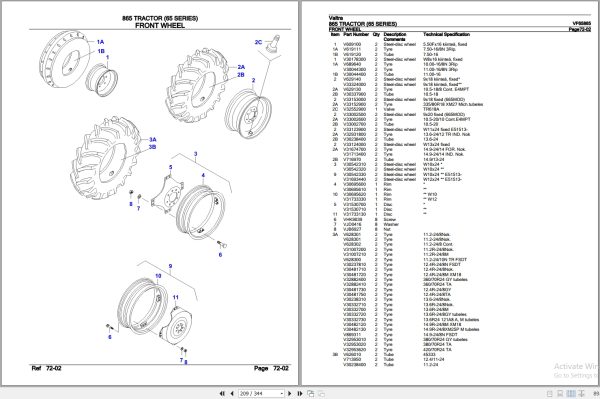 Valtra Tractor 65 Series 865 Parts Catalog VF65865 3