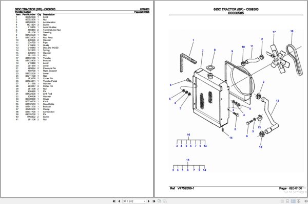 Valtra Tractor 685C BR Parts Catalog C068503 2