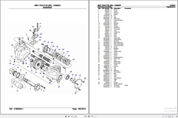 Valtra Tractor 685C BR Parts Catalog C068503 3