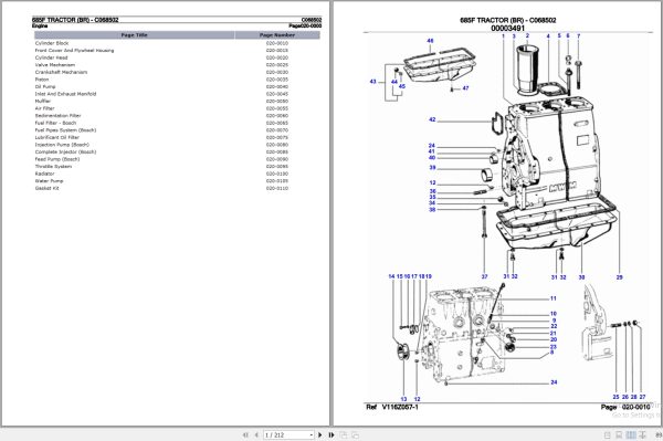 Valtra Tractor 685F BR Parts Catalog C068502 1