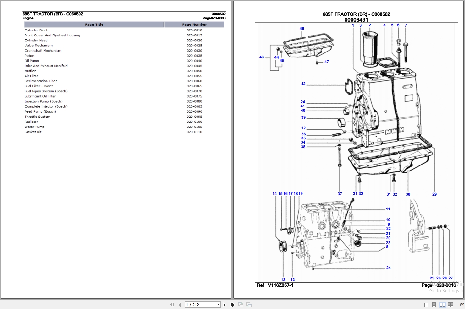 Valtra Tractor 685F BR Parts Catalog C068502 1