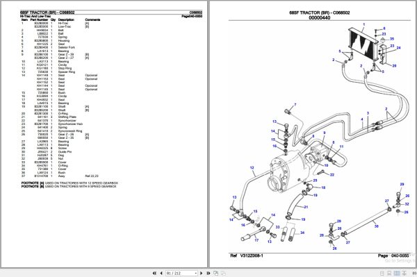 Valtra Tractor 685F BR Parts Catalog C068502 2