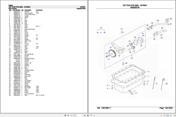 Valtra Tractor 700 BR Parts Catalog C070001 2