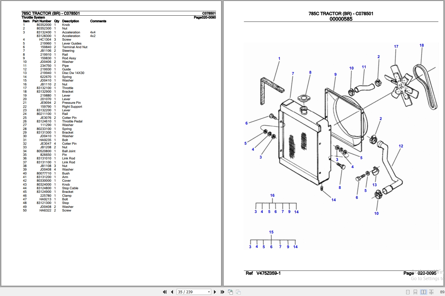 Valtra Tractor 785C BR Parts Catalog C078501 2