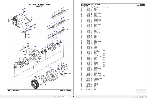 Valtra Tractor 785C BR Parts Catalog C078501 3