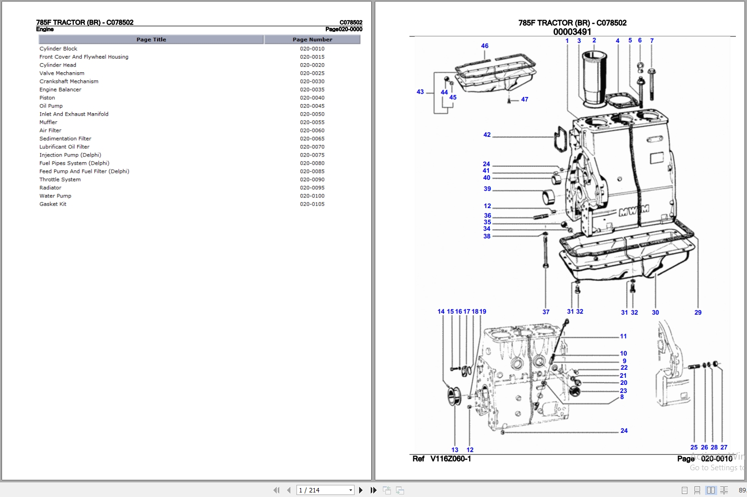 Valtra Tractor 785F BR Parts Catalog C078502 1