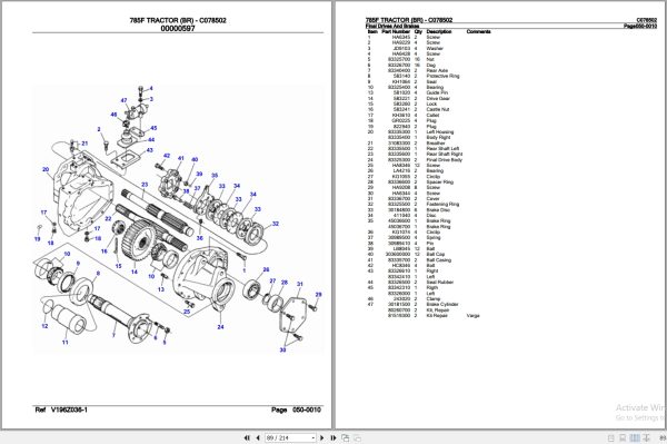 Valtra Tractor 785F BR Parts Catalog C078502 3