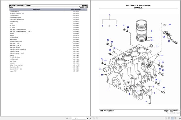 Valtra Tractor 800 BR Parts Catalog C080001 1
