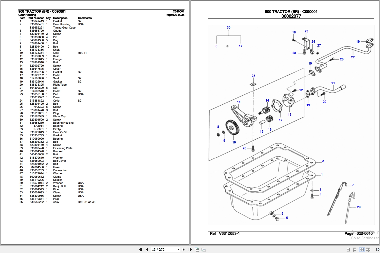 Valtra Tractor 900 BR Parts Catalog C090001 2