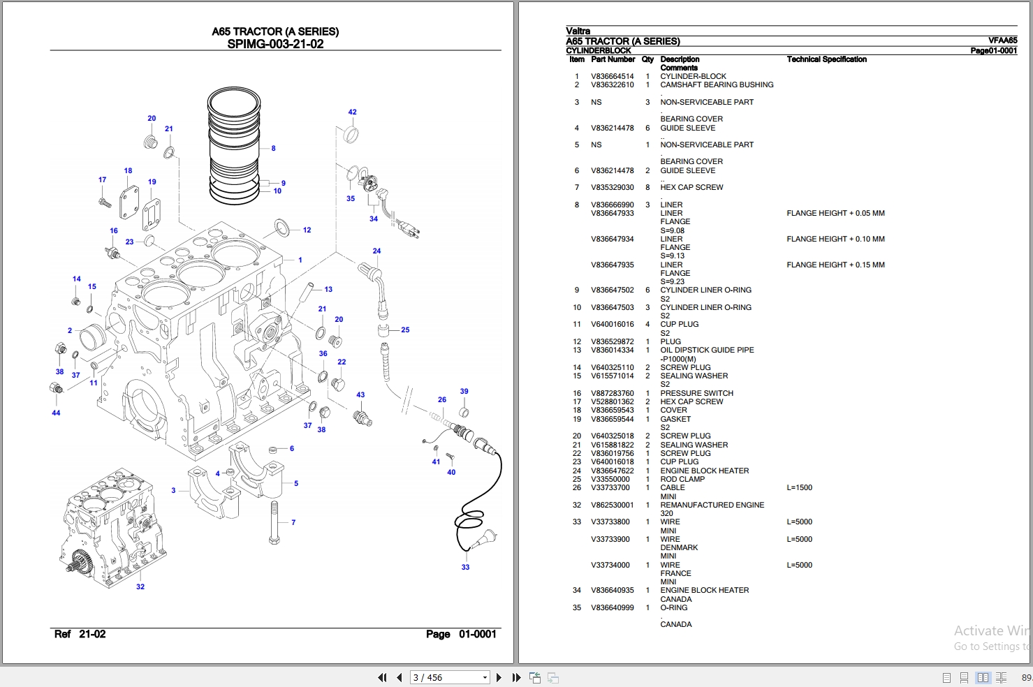 Valtra Tractor A Series A65 Parts Catalog VFAA65 2