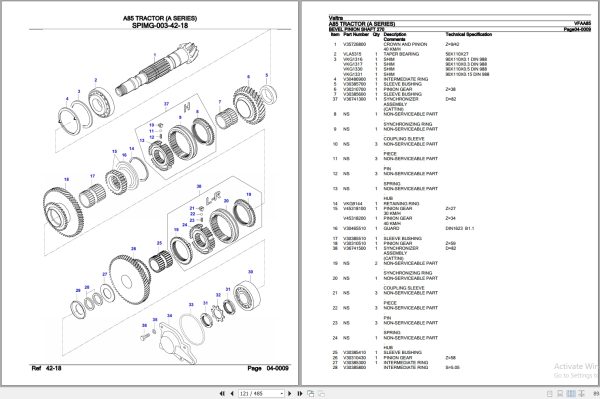 Valtra Tractor A Series A85 Parts Catalog VFAA85 3