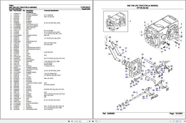 Valtra Tractor A Series A95 1D8 LRC Parts Catalog VTA951D8LRC 3