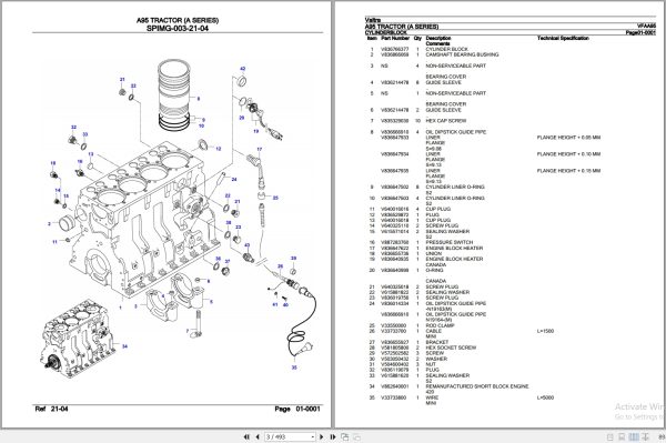 Valtra Tractor A Series A95 Parts Catalog VFAA95 2