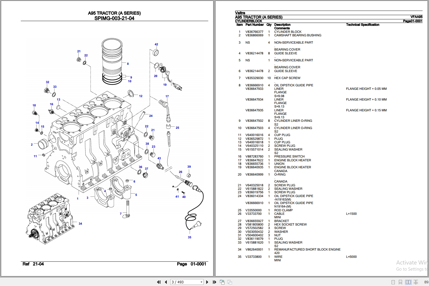 Valtra Tractor A Series A95 Parts Catalog VFAA95 2