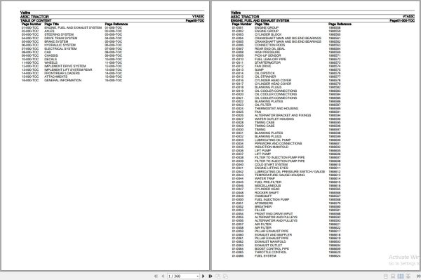 Valtra Tractor A53C Parts Catalog VTA53C 1
