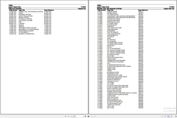 Valtra Tractor A53O Parts Catalog VTA53O 1