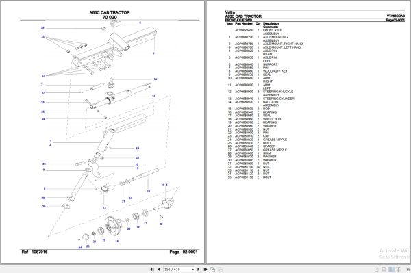 Valtra Tractor A63C CAB Parts Catalog VTA63CCAB 3