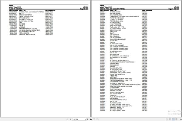 Valtra Tractor A63O Parts Catalog VTA63O 1
