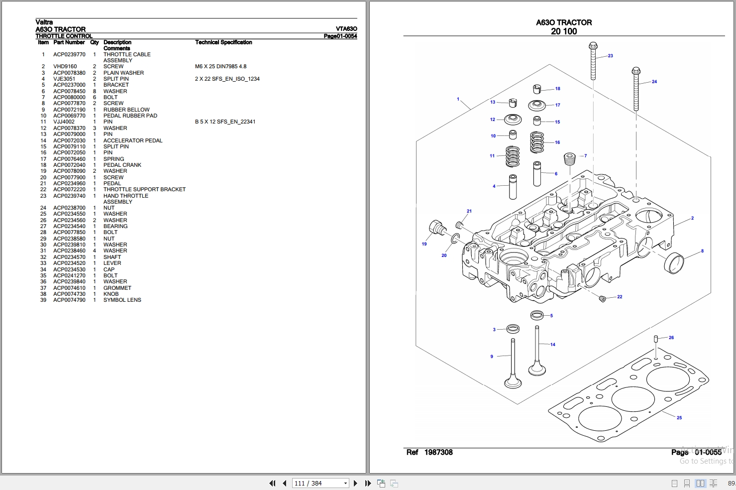 Valtra Tractor A63O Parts Catalog VTA63O 2