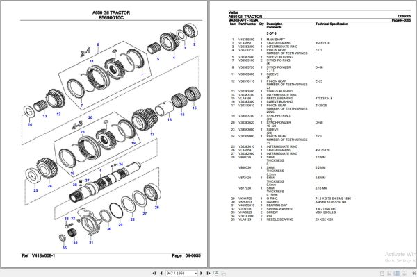 Valtra Tractor A650 GII Parts Catalog C065005 3